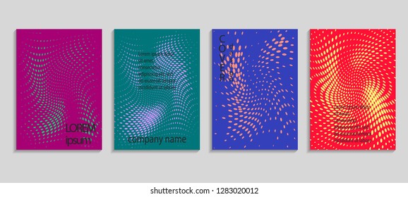 Minimal abstract vector halftone cover design template. Future geometric gradient background. Vector templates for placards, banners, flyers, presentations and reports