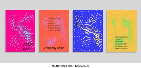 Minimal abstract vector halftone cover design template. Future geometric gradient background. Vector templates for placards, banners, flyers, presentations and reports