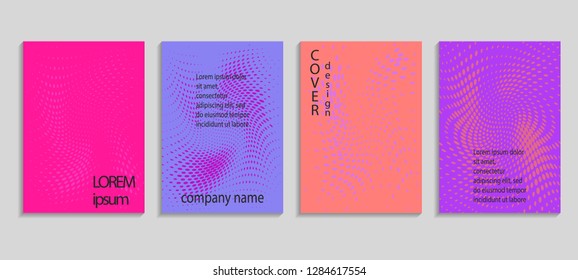 Minimal abstract vector halftone cover design template. Future geometric gradient background. Vector templates for placards, banners, flyers, presentations and reports