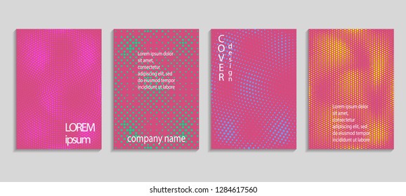 Minimal abstract vector halftone cover design template. Future geometric gradient background. Vector templates for placards, banners, flyers, presentations and reports