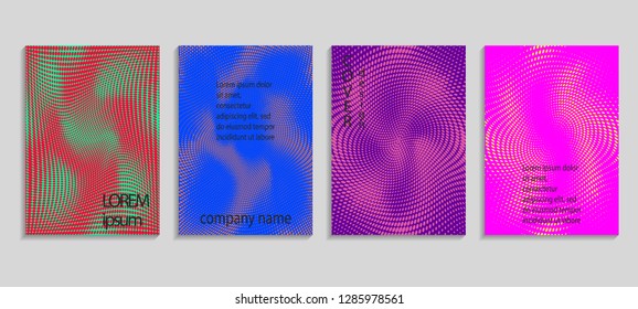 Minimal abstract vector halftone cover design template. Future geometric gradient background. Vector templates for placards, banners, flyers, presentations and reports