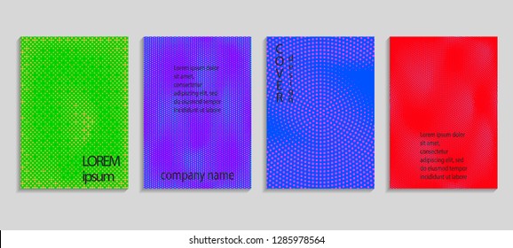 Minimal abstract vector halftone cover design template. Future geometric gradient background. Vector templates for placards, banners, flyers, presentations and reports
