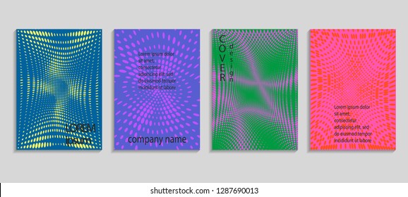 Minimal abstract vector halftone cover design template. Future geometric gradient background. Vector templates for placards, banners, flyers, presentations and reports