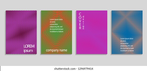 Minimal abstract vector halftone cover design template. Future geometric gradient background. Vector templates for placards, banners, flyers, presentations and reports