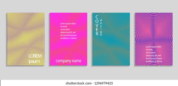 Minimal abstract vector halftone cover design template. Future geometric gradient background. Vector templates for placards, banners, flyers, presentations and reports