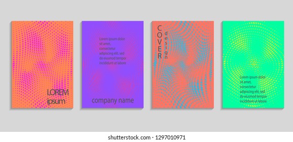 Minimal abstract vector halftone cover design template. Future geometric gradient background. Vector templates for placards, banners, flyers, presentations and reports
