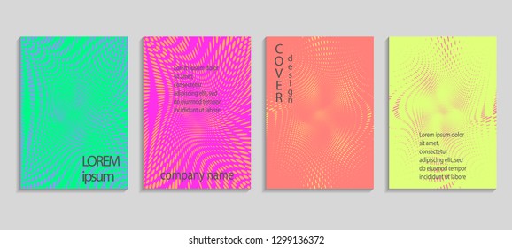 Minimal abstract vector halftone cover design template. Future geometric gradient background. Vector templates for placards, banners, flyers, presentations and reports