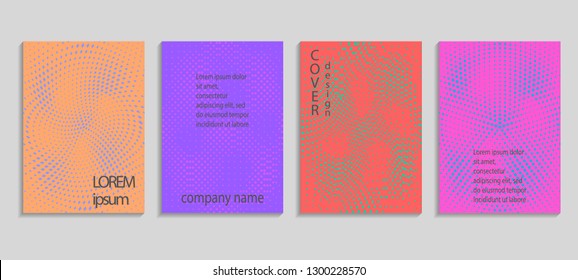 Minimal abstract vector halftone cover design template. Future geometric gradient background. Vector templates for placards, banners, flyers, presentations and reports