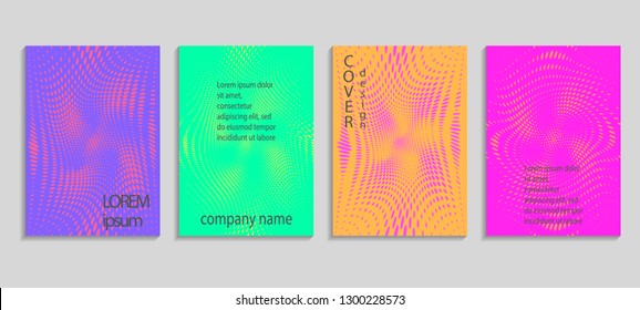 Minimal abstract vector halftone cover design template. Future geometric gradient background. Vector templates for placards, banners, flyers, presentations and reports