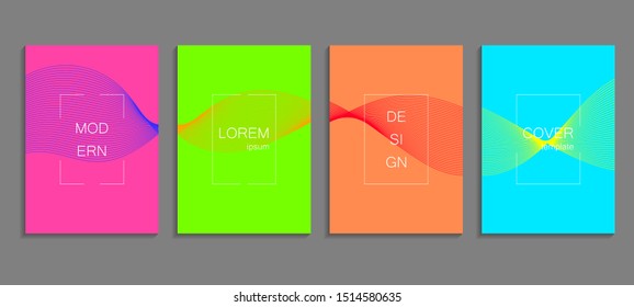 Minimal abstract vector halftone cover design template. Future geometric gradient background. Vector templates for placards, banners, flyers, presentations and reports