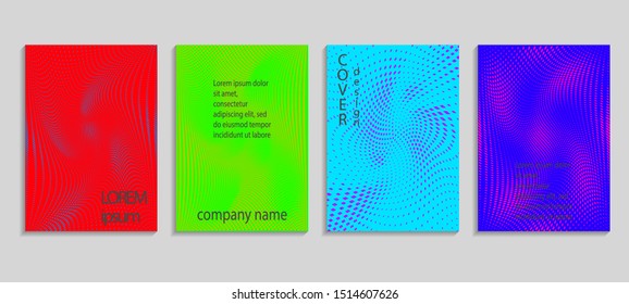 Minimal abstract vector halftone cover design template. Future geometric gradient background. Vector templates for placards, banners, flyers, presentations and reports