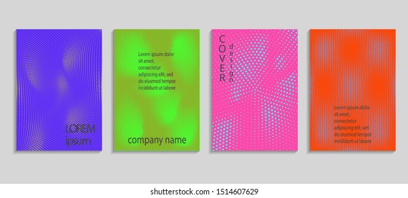 Minimal abstract vector halftone cover design template. Future geometric gradient background. Vector templates for placards, banners, flyers, presentations and reports