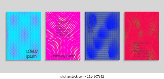 Minimal abstract vector halftone cover design template. Future geometric gradient background. Vector templates for placards, banners, flyers, presentations and reports