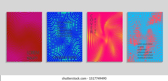 Minimal abstract vector halftone cover design template. Future geometric gradient background. Vector templates for placards, banners, flyers, presentations and reports