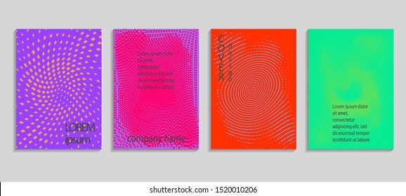 Minimal abstract vector halftone cover design template. Future geometric gradient background. Vector templates for placards, banners, flyers, presentations and reports