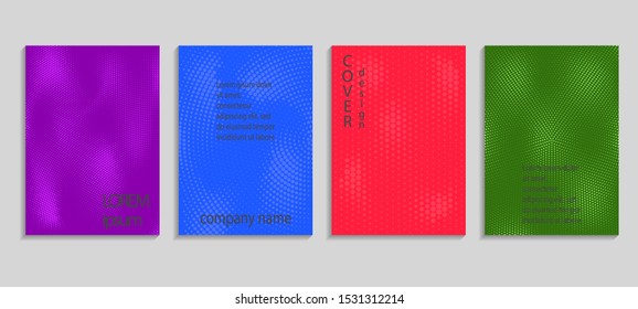 Minimal abstract vector halftone cover design template. Future geometric gradient background. Vector templates for placards, banners, flyers, presentations and reports