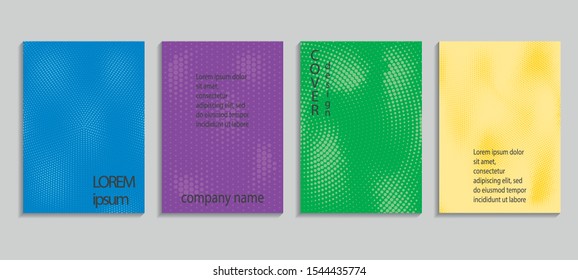 Minimal abstract vector halftone cover design template. Future geometric gradient background. Vector templates for placards, banners, flyers, presentations and reports