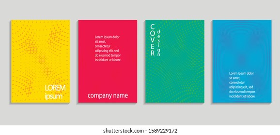 Minimal abstract vector halftone cover design template. Future geometric gradient background. Vector templates for placards, banners, flyers, presentations and reports