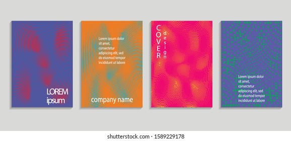 Minimal abstract vector halftone cover design template. Future geometric gradient background. Vector templates for placards, banners, flyers, presentations and reports