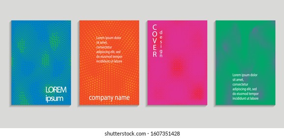 Minimal abstract vector halftone cover design template. Future geometric gradient background. Vector templates for placards, banners, flyers, presentations and reports