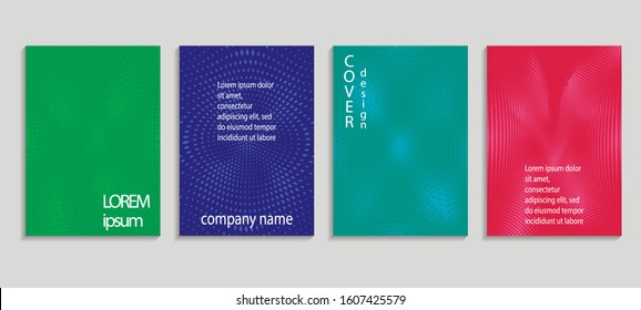 Minimal abstract vector halftone cover design template. Future geometric gradient background. Vector templates for placards, banners, flyers, presentations and reports