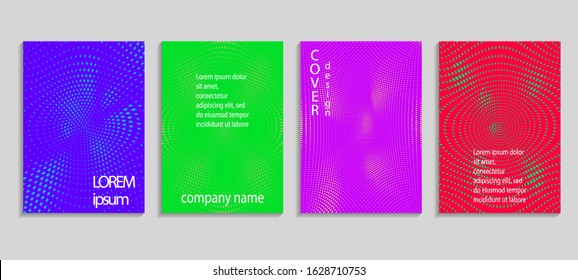 Minimal abstract vector halftone cover design template. Future geometric gradient background. Vector templates for placards, banners, flyers, presentations and reports