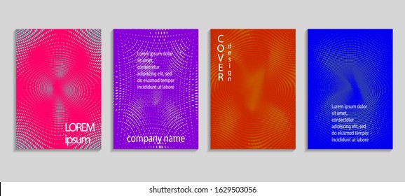 Minimal abstract vector halftone cover design template. Future geometric gradient background. Vector templates for placards, banners, flyers, presentations and reports