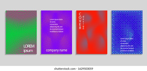 Minimal abstract vector halftone cover design template. Future geometric gradient background. Vector templates for placards, banners, flyers, presentations and reports
