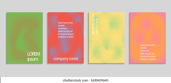 Minimal abstract vector halftone cover design template. Future geometric gradient background. Vector templates for placards, banners, flyers, presentations and reports