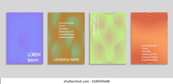 Minimal abstract vector halftone cover design template. Future geometric gradient background. Vector templates for placards, banners, flyers, presentations and reports
