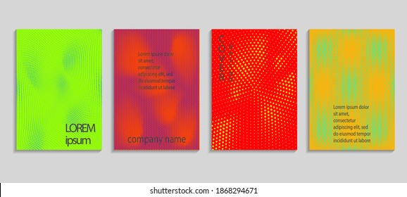 Minimal abstract vector halftone cover design templates. Future geometric gradient background. Vector templates for placards, banners, flyers, presentations and reports