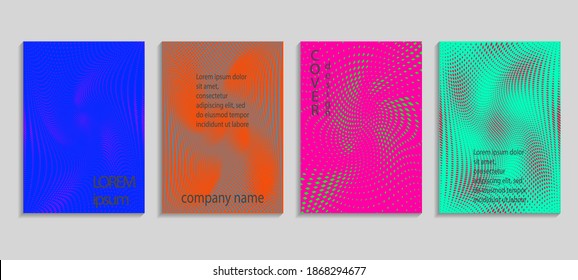 Minimal abstract vector halftone cover design templates. Future geometric gradient background. Vector templates for placards, banners, flyers, presentations and reports