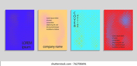 Minimal abstract vector halftone cover design template. Future geometric gradient background. Vector templates for placards, banners, flyers, presentations and reports