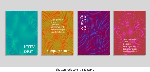 Minimal abstract vector halftone cover design template. Future geometric gradient background. Vector templates for placards, banners, flyers, presentations and reports