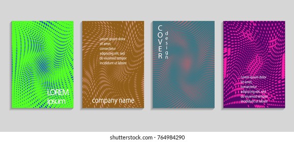 Minimal abstract vector halftone cover design template. Future geometric gradient background. Vector templates for placards, banners, flyers, presentations and reports