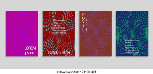 Minimal abstract vector halftone cover design template. Future geometric gradient background. Vector templates for placards, banners, flyers, presentations and reports