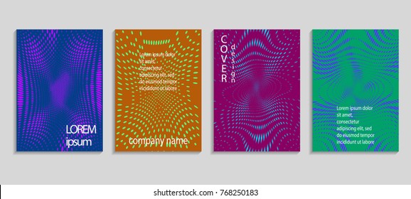 Minimal abstract vector halftone cover design template. Future geometric gradient background. Vector templates for placards, banners, flyers, presentations and reports