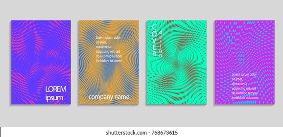 Minimal abstract vector halftone cover design template. Future geometric gradient background. Vector templates for placards, banners, flyers, presentations and reports