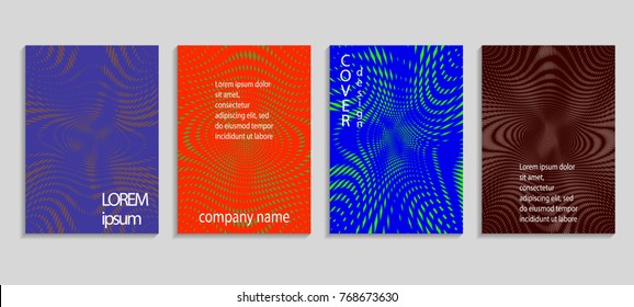 Minimal abstract vector halftone cover design template. Future geometric gradient background. Vector templates for placards, banners, flyers, presentations and reports