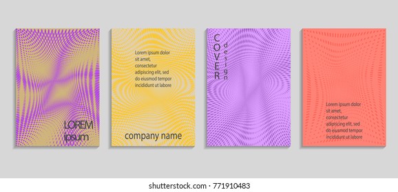 Minimal abstract vector halftone cover design template. Future geometric gradient background. Vector templates for placards, banners, flyers, presentations and reports