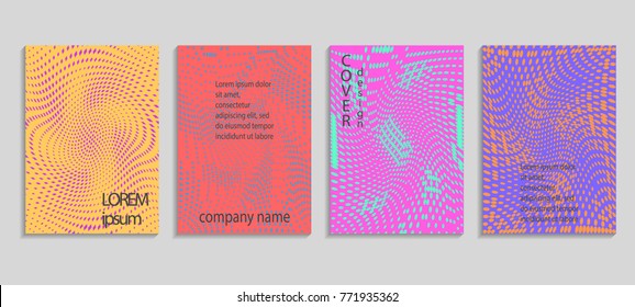 Minimal abstract vector halftone cover design template. Future geometric gradient background. Vector templates for placards, banners, flyers, presentations and reports