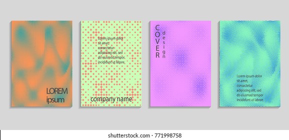 Minimal abstract vector halftone cover design template. Future geometric gradient background. Vector templates for placards, banners, flyers, presentations and reports