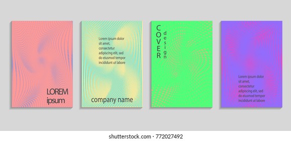 Minimal abstract vector halftone cover design template. Future geometric gradient background. Vector templates for placards, banners, flyers, presentations and reports