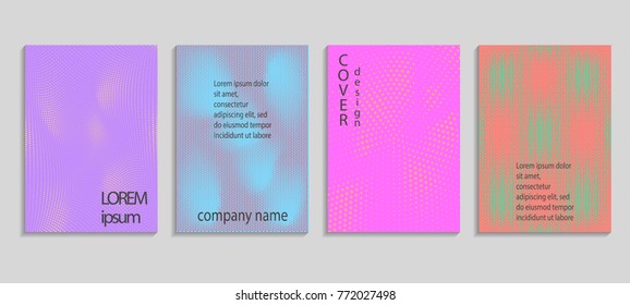 Minimal abstract vector halftone cover design template. Future geometric gradient background. Vector templates for placards, banners, flyers, presentations and reports