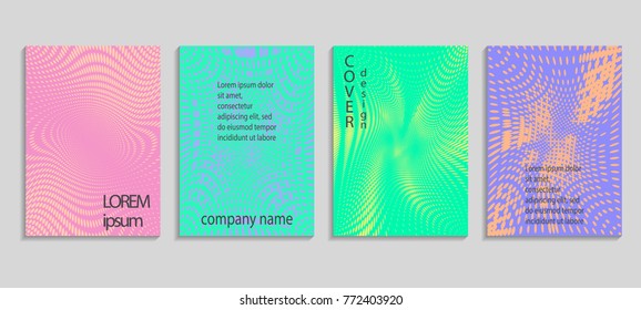 Minimal abstract vector halftone cover design template. Future geometric gradient background. Vector templates for placards, banners, flyers, presentations and reports