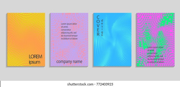 Minimal abstract vector halftone cover design template. Future geometric gradient background. Vector templates for placards, banners, flyers, presentations and reports