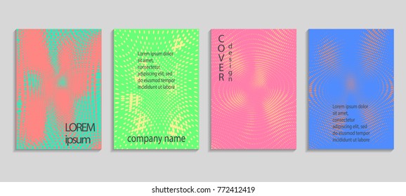 Minimal abstract vector halftone cover design template. Future geometric gradient background. Vector templates for placards, banners, flyers, presentations and reports