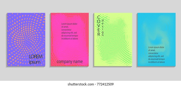 Minimal abstract vector halftone cover design template. Future geometric gradient background. Vector templates for placards, banners, flyers, presentations and reports