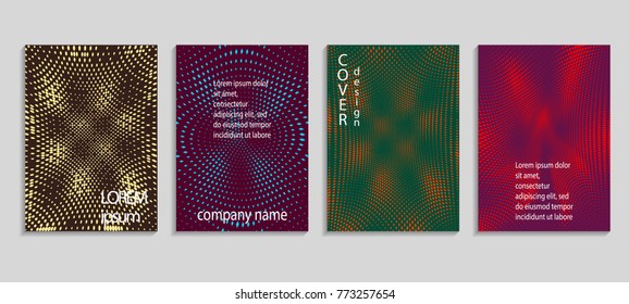 Minimal abstract vector halftone cover design template. Future geometric gradient background. Vector templates for placards, banners, flyers, presentations and reports