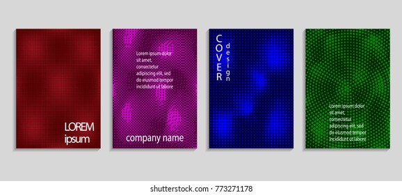 Minimal abstract vector halftone cover design template. Future geometric gradient background. Vector templates for placards, banners, flyers, presentations and reports